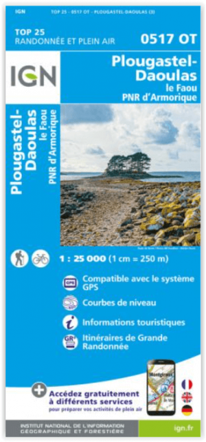 Wandelkaart 0517 OT Plougastel-Daoulas & Le Faou - IGN