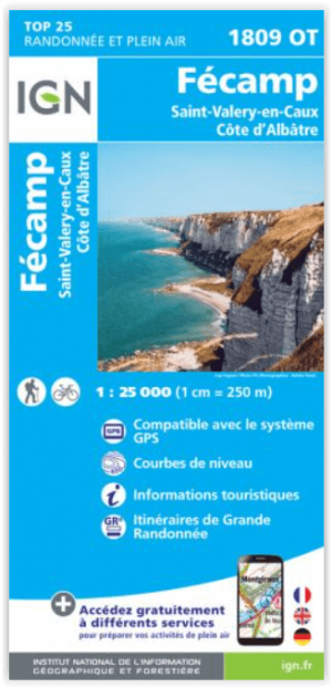 Wandelkaart 1809 OT - Fécamp & St-Valery-en-Caux - IGN