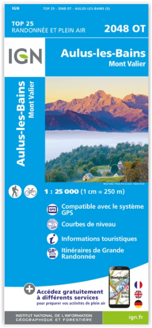 Wandelkaart 2048 OT Aulus-les-Bains & Mont Valier - IGN