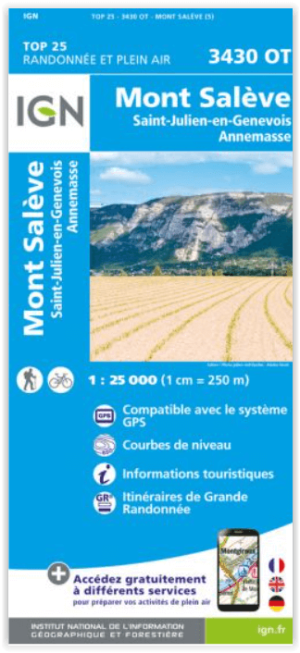 Wandelkaart 3430 OT Mont Salève & St-Julien-en-Genevois - IGN