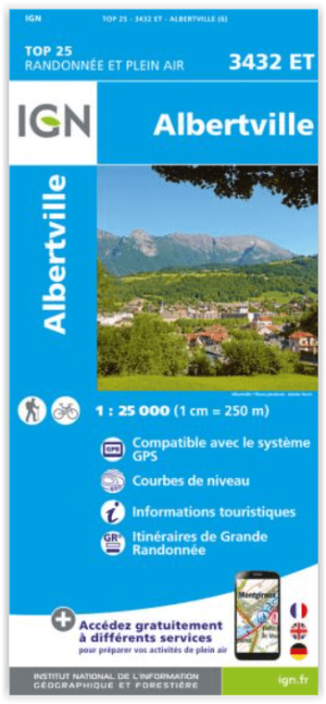 Wandelkaart 3432 ET Albertville - IGN