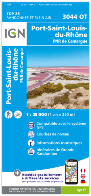 Wandelkaart 3044 OT Port-St-Louis-du-Rhône & PNR de Camargue- IGN