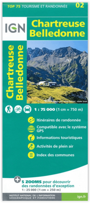 Wandelkaart TOP75 02 Chartreuse Belledonne - IGN