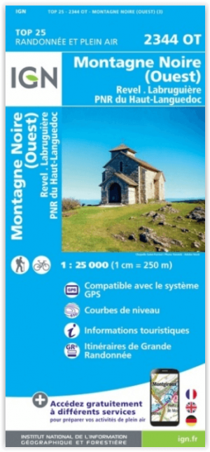 Wandelkaart 2344 OT Montagne Noire (Ouest) & Revel - IGN