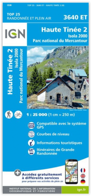 Wandelkaart 3640 ET Haute Tinée 2 - IGN