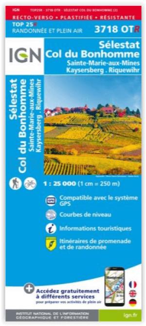 Wandelkaart 3718 OT(R) Sélestat & Col du Bonhomme - IGN