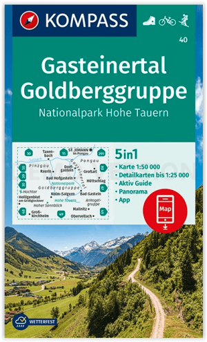 Wandelkaart 40 Gasteiner Tal & Goldberggruppe - Kompass