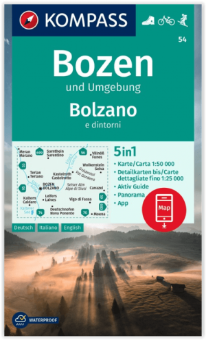 Wandelkaart 54 Bozen & Umgebung - Bolzano - Kompass