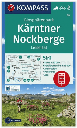 Wandelkaart 66 Biosphärenpark Kärntner Nockberge - Kompass