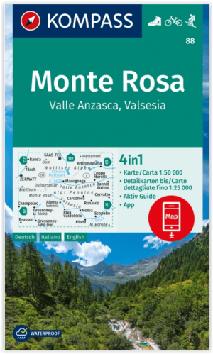 Wandelkaart 88 Monte Rosa - Kompass