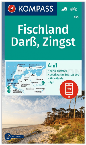 Wandelkaart 736 Fischland-Darß-Zingst - Kompass