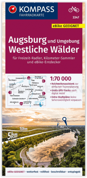 Fietskaart 3347 Augsburg & Umgebung Westliche Wälder - Kompass