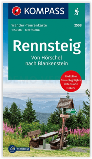 Wandelkaart 2508 Rennsteig - Kompass Karten