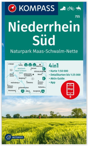 Wandelkaart 755 Niederhein Süd & NP Maas-Schwalm-Nette - Kompass