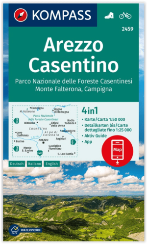 Wandelkaart 2459 Arezzo - Casentino PN - Kompass