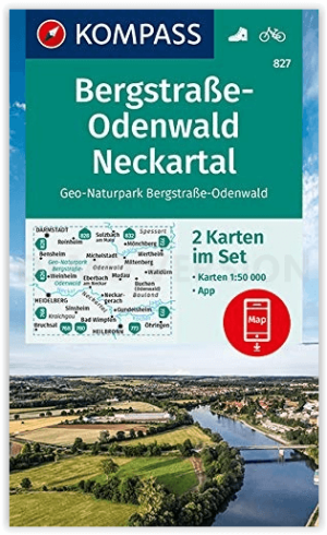Wandelkaart 827 Bergstrasse Odenwald & Neckartal - Kompass