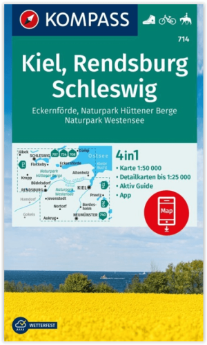 Wandelkaart 714 Kiel- Rendsburg & Schleswig - Kompass