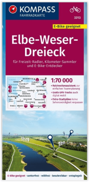 Fietskaart 3313 Elbe- Weser & Dreieck - Kompass