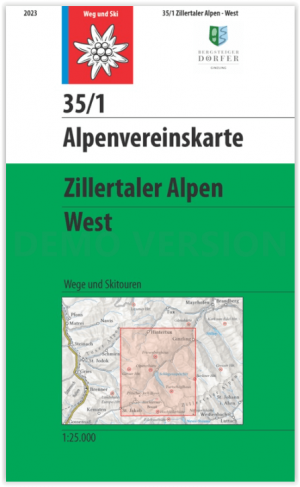 Wandelkaart 35/1 Zillertaler Alpen West - DAV