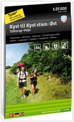 Wandelkaart 040 Kyst till Kyst Stien Øst- Coast to Coast - Calazo