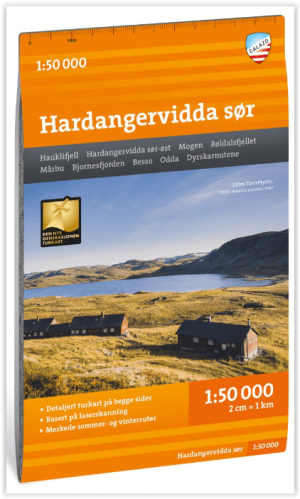 Wandelkaart Tourkaart 110 Hardangervidda Sør ZUID - Calazo