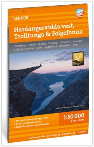 Wandelkaart Tourkaart 120 Hardangervidda Vest West - Calazo