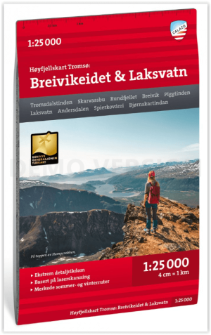 Wandelkaart Hoogalpinekaart 400 Breivikeidet Laksvatn - Calazo