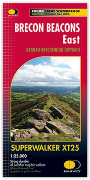 Wandelkaart XT25 Brecon Beacons Oost - Harvey Maps