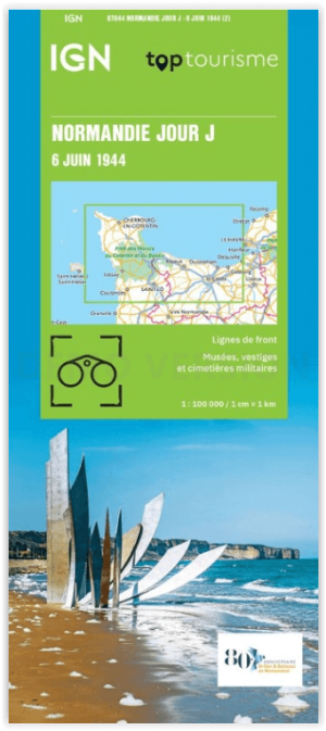 Wandelkaart Landkaart Normandie D Day- june 6 1944 - IGN