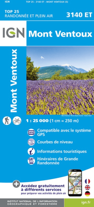 Wandelkaart 3140 ET Mont Ventoux - IGN