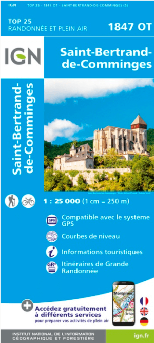 Wandelkaart 1847 OT St-Bertrand-de-Comminges - IGN
