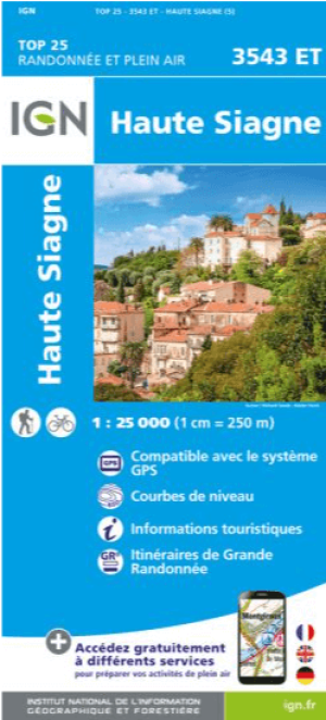 Wandelkaart 3543 ET Haute Siagne - IGN