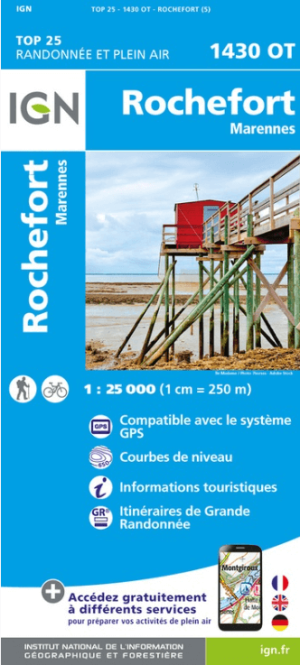 Wandelkaart 1430 OT Rochefort & Marennes - IGN