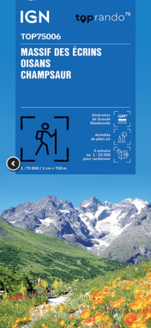 Wandelkaart TOP75 06 Oisans Champsaur & Massif Ecrins - IGN