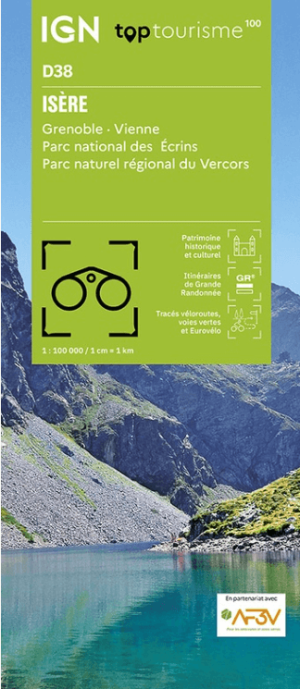Wandelkaart Fietskaart TOP100 D38 Isère Auvergne-Rhône-Alpes - IGN