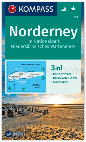 Wandelkaart 729 Insel Norderney - Kompass