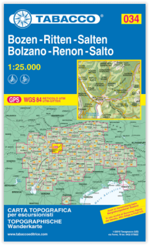 Wandelkaart 034 Bolzano & Renon - Tabacco Casa Ed.