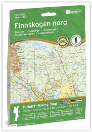 Wandelkaart 3034 Finnskogen Nor Noord - Nordeca