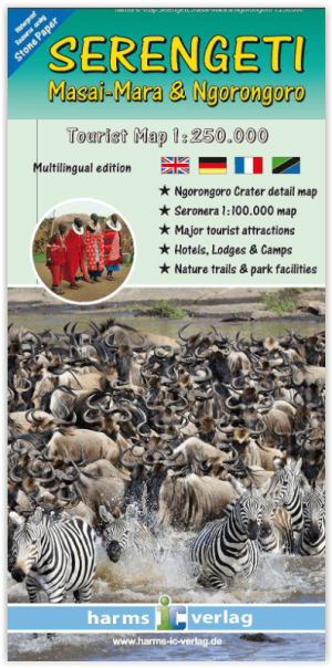 Wandelkaart Serengeti NP - Masai-Mara - Ngorongoro - Harms Verlag