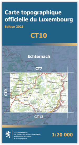 Wegenkaart CT10 Echternach Provincie Luxemburg - TD Luxemburg