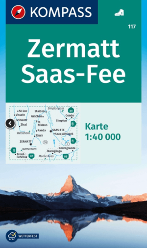Wandelkaart 117 Zermatt & Saas Fee - Kompass