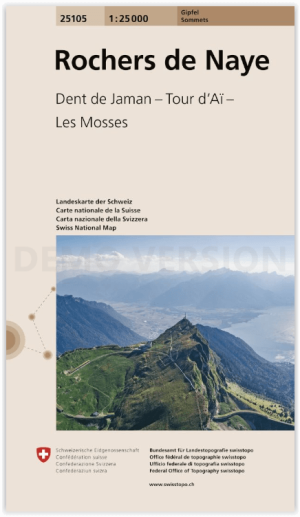Wandelkaart 25105 Rochers de Naye - Swisstopo