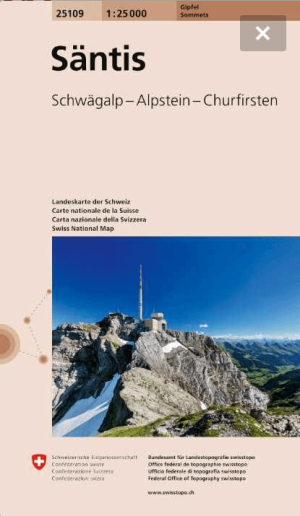 Summitkaart 25109 Säntis - Swisstopo