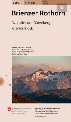 Summitkaart 25114 Brienzer Rothorn - Swisstopo