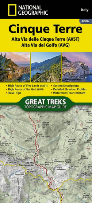 Wandelkaart 4006 Cinque Terre High Path AV5T - Nat Geo