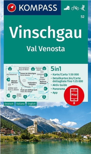 Wandelkaart 52 Vinschgau & Val Venosta - Kompass