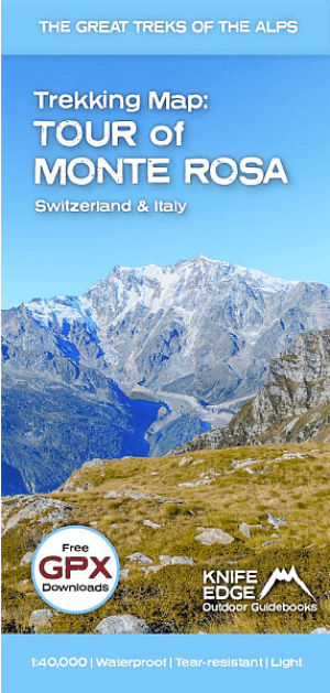 Wandelkaart Tour of Monte Rosa - Knife Edge