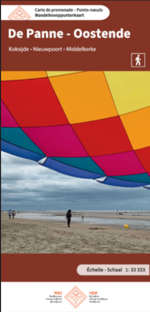 Wandelkaart De Panne - Oostende - NGI