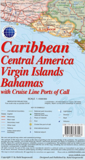 Landkaart Wegenkaart  The complete Caribbean - Kasprowski