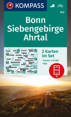 Wandelkaart 822 Bonn- Siebengebirge & Ahrtal - Kompass
